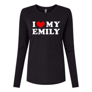 I Love My Emily I Heart My Emily Womens Cotton Relaxed Long Sleeve T-Shirt