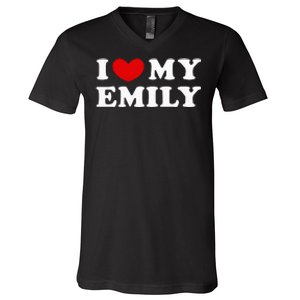 I Love My Emily I Heart My Emily V-Neck T-Shirt