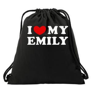 I Love My Emily I Heart My Emily Drawstring Bag