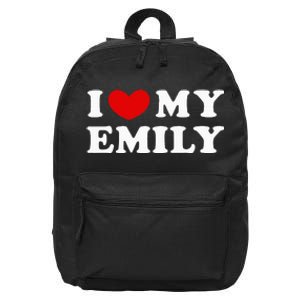 I Love My Emily I Heart My Emily 16 in Basic Backpack