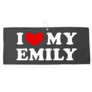 I Love My Emily I Heart My Emily Large Microfiber Waffle Golf Towel