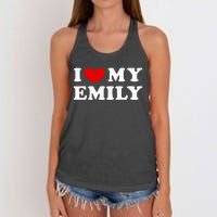 I Love My Emily I Heart My Emily Women's Knotted Racerback Tank