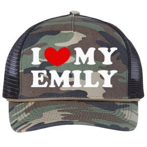 I Love My Emily I Heart My Emily Retro Rope Trucker Hat Cap