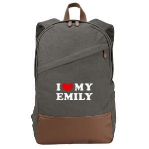 I Love My Emily I Heart My Emily Cotton Canvas Backpack