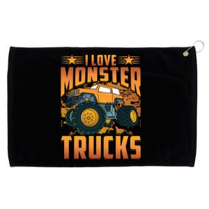 I Love Monster Trucks Cute Gift Grommeted Golf Towel