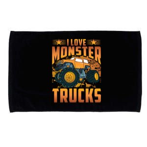 I Love Monster Trucks Cute Gift Microfiber Hand Towel