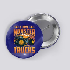 I Love Monster Trucks Cute Gift Button