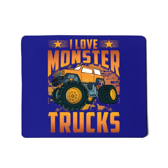 I Love Monster Trucks Cute Gift Mousepad