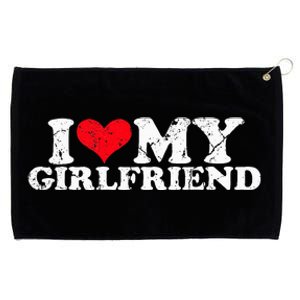 I Love My Girlfriend I Heart My Girlfriend Grommeted Golf Towel