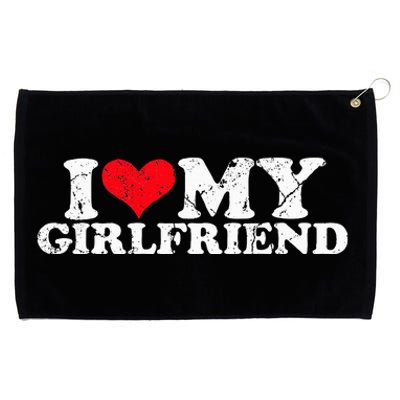 I Love My Girlfriend I Heart My Girlfriend Grommeted Golf Towel