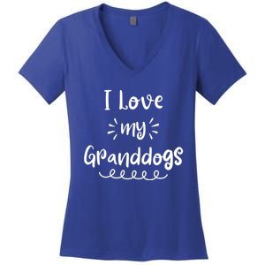 I Love My Granddogs Dog Grandma Grandpa Granddog Gift Women's V-Neck T-Shirt