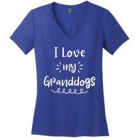 I Love My Granddogs Dog Grandma Grandpa Granddog Gift Women's V-Neck T-Shirt