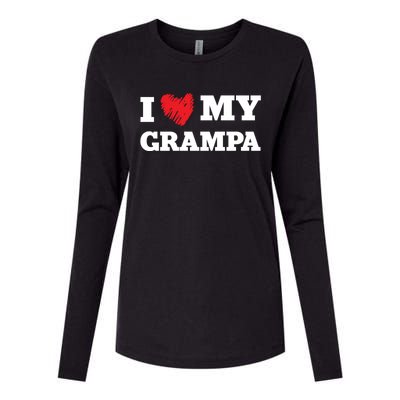 I Love My Grampa Favorite Family Member Valentines Gift Womens Cotton Relaxed Long Sleeve T-Shirt