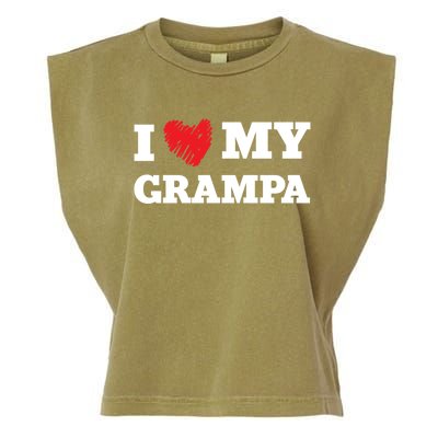 I Love My Grampa Favorite Family Member Valentines Gift Garment-Dyed Women's Muscle Tee