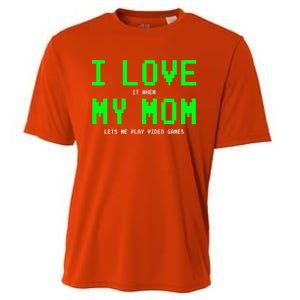 I Love My Mom Gamer Funny Gift For Teen Video Games Gift Cooling Performance Crew T-Shirt