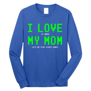 I Love My Mom Gamer Funny Gift For Teen Video Games Gift Long Sleeve Shirt