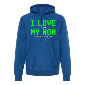 I Love My Mom Gamer Funny Gift For Teen Video Games Gift Premium Hoodie