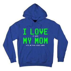 I Love My Mom Gamer Funny Gift For Teen Video Games Gift Tall Hoodie