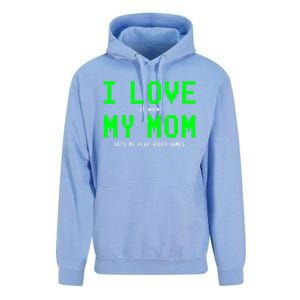 I Love My Mom Gamer Funny Gift For Teen Video Games Gift Unisex Surf Hoodie