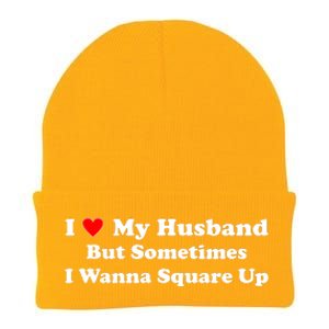 I Love My Husband But Sometimes I Wanna Square Up Funny Valentine Day Plus Size Shirts for Men Women Knit Cap Winter Beanie