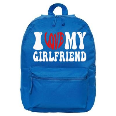 I Love My Girlfriend Gf I Heart My Girlfriend  16 in Basic Backpack