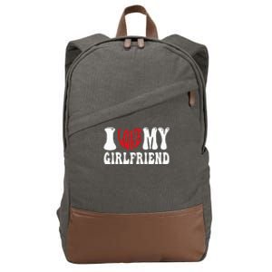 I Love My Girlfriend Gf I Heart My Girlfriend  Cotton Canvas Backpack