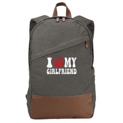 I Love My Girlfriend Gf I Heart My Girlfriend  Cotton Canvas Backpack