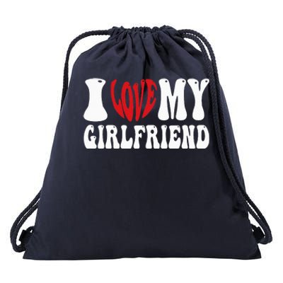 I Love My Girlfriend Gf I Heart My Girlfriend  Drawstring Bag