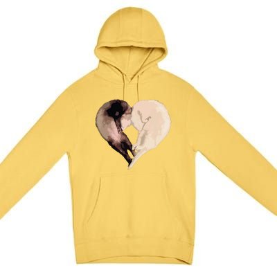 I Love My Funny Ferret Heart Graphic Ferret Owner Premium Pullover Hoodie