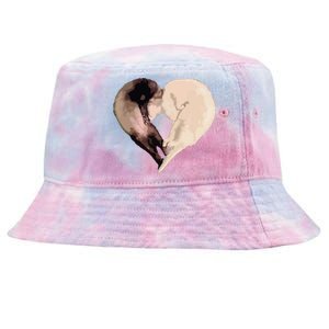 I Love My Funny Ferret Heart Graphic Ferret Owner Tie-Dyed Bucket Hat