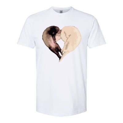 I Love My Funny Ferret Heart Graphic Ferret Owner Softstyle® CVC T-Shirt