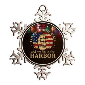 I Like My Coffee Black And My Tea In The Harbor Us History Metallic Star Ornament