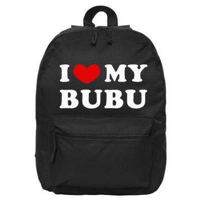 I Love My Bubu I Heart My Bubu 16 in Basic Backpack