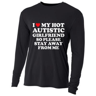 I Love My Hot Autistic Girlfriend I Heart My Hot Autistic Gf Cooling Performance Long Sleeve Crew
