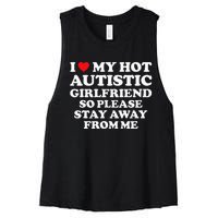 I Love My Hot Autistic Girlfriend I Heart My Hot Autistic Gf Women's Racerback Cropped Tank