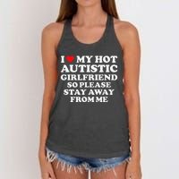 I Love My Hot Autistic Girlfriend I Heart My Hot Autistic Gf Women's Knotted Racerback Tank