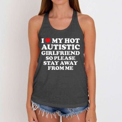 I Love My Hot Autistic Girlfriend I Heart My Hot Autistic Gf Women's Knotted Racerback Tank