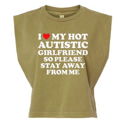 I Love My Hot Autistic Girlfriend I Heart My Hot Autistic Gf Garment-Dyed Women's Muscle Tee