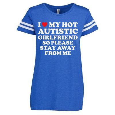 I Love My Hot Autistic Girlfriend I Heart My Hot Autistic Gf Enza Ladies Jersey Football T-Shirt