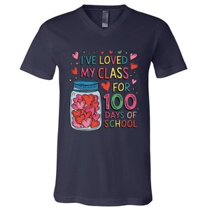 IVe Loved My Class For 100 Days Of School Valentines Day V-Neck T-Shirt