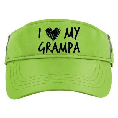 I Love My Grampa Valentines Outfit Matching Grandpa Family Gift Adult Drive Performance Visor