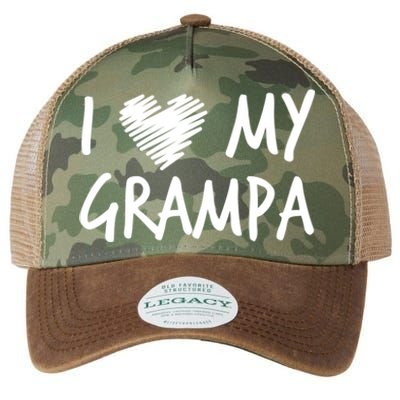 I Love My Grampa Valentines Outfit Matching Grandpa Family Gift Legacy Tie Dye Trucker Hat