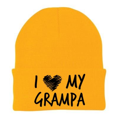 I Love My Grampa Valentines Outfit Matching Grandpa Family Gift Knit Cap Winter Beanie