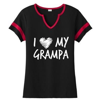 I Love My Grampa Valentines Outfit Matching Grandpa Family Gift Ladies Halftime Notch Neck Tee