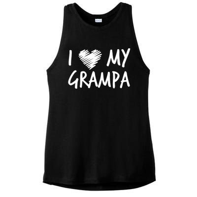 I Love My Grampa Valentines Outfit Matching Grandpa Family Gift Ladies PosiCharge Tri-Blend Wicking Tank