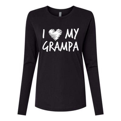 I Love My Grampa Valentines Outfit Matching Grandpa Family Gift Womens Cotton Relaxed Long Sleeve T-Shirt