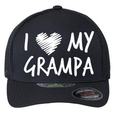 I Love My Grampa Valentines Outfit Matching Grandpa Family Gift Flexfit Unipanel Trucker Cap