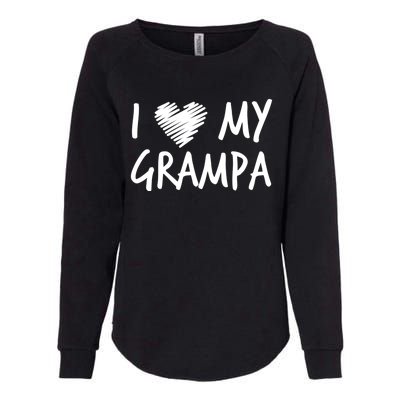 I Love My Grampa Valentines Outfit Matching Grandpa Family Gift Womens California Wash Sweatshirt