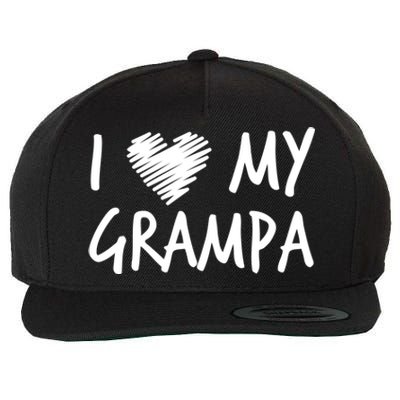 I Love My Grampa Valentines Outfit Matching Grandpa Family Gift Wool Snapback Cap