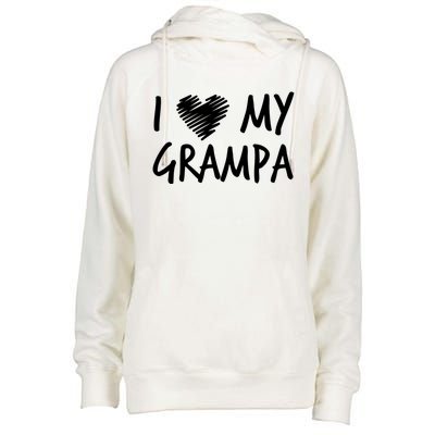 I Love My Grampa Valentines Outfit Matching Grandpa Family Gift Womens Funnel Neck Pullover Hood